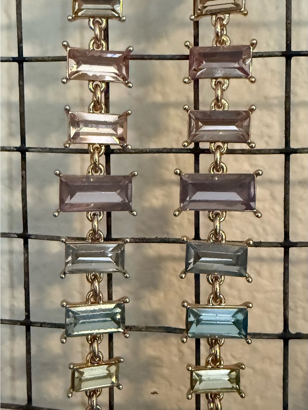 Gold-Tone Multicolor Baguette Drop Earrings - Women Jewelry